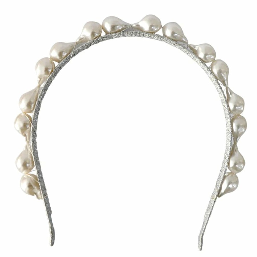 A'el Este A'El Este - Bellini - Bridal Pearl Headband - Silver Silver