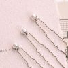 The White Collection Bridal Pearl Hair Pin Trio Silver