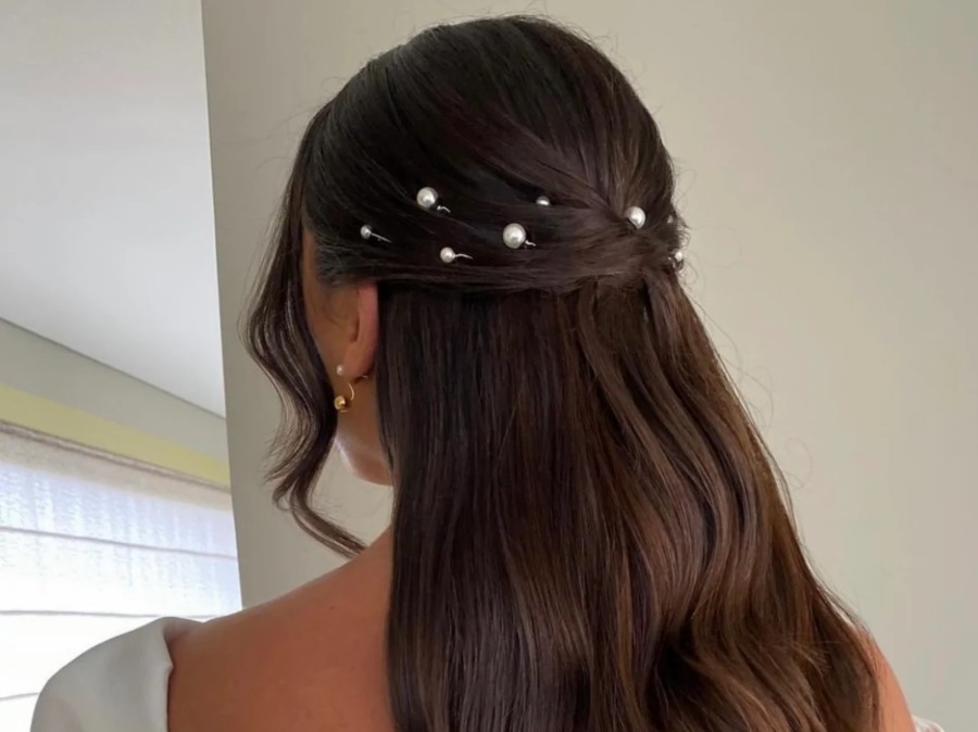 The White Collection Bridal Pearl Hair Pin Trio Silver