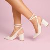 Charlotte Mills Jamie - Ivory Pointed Bridal Block Heel High Heel