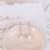 Windsor Bridal Penelope - Elegant Pearl Drop Bridal Earrings Silver