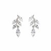 The White Collection Eve - Crystal Dainty Leaf Drop Bridal Earrings Rose Gold