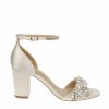 HARLO Australia Adele - Nude Crystal And Pearl Bridal Block Heel Nude