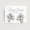 Ronza George Alysar - Silver Swarovski Navette Bridal Cluster Earrings Silver