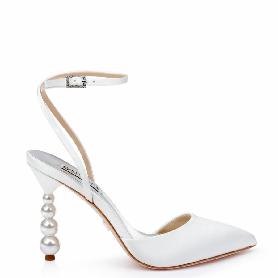 Badgley Mischka Indie - Pearl Heel Stiletto With Pointed Toe - Soft White White